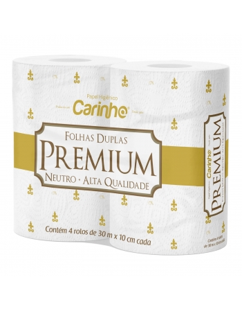 Papel Higiênico Carinho Premium Folha Dupla 64 Rolos