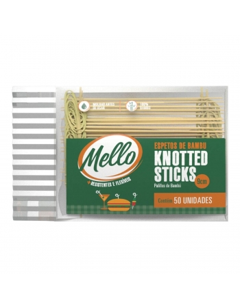 ESPETO COM NO 9CM C/50 - MELLO (KNOTTED STICKS)