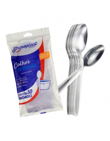 Colher Refeição Cristal - STRAWPLAST