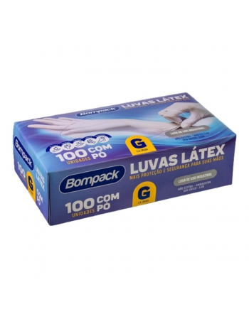 LUVA (LATEX) GRANDE - COM TALCO - (BOMPACK)