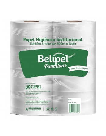 PAPEL HIG. ROLAO 8X300MTS PREMIUM - BELIPEL