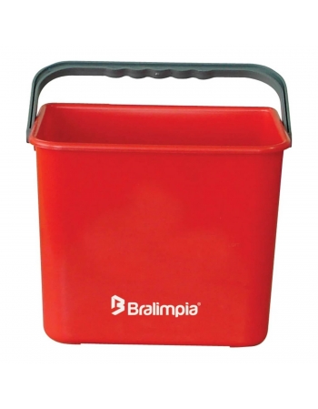 BALDE 4LTS VERMELHO C/ALCA - BRALIMPIA