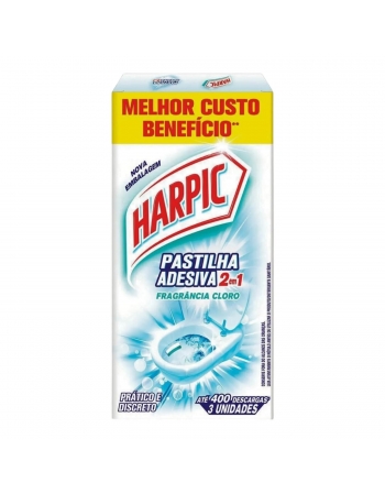 DESINFETANTE PASTILHA ADESIVA CLORO C/3 - HARPIC