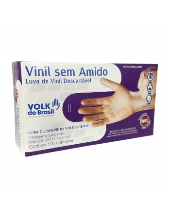 LUVA SILICONE (VINIL) SEM TALCO - MEDIA (VOLK) - CA 20722