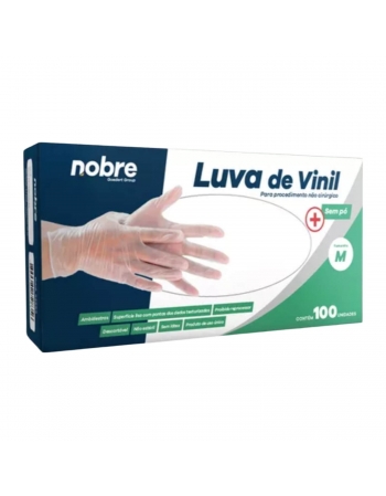 LUVA SILICONE (VINIL) SEM TALCO - MEDIA (NOBRE)