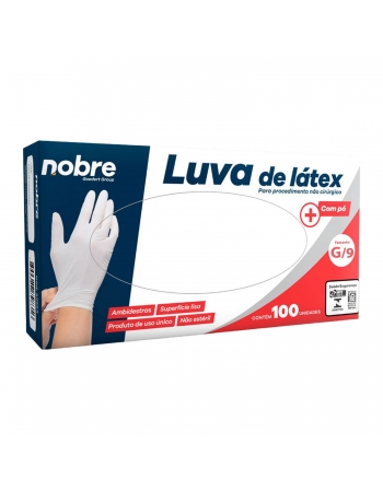 Luva de Látex Grande com Talco Procedimento Não-Cirúrgico - NOBRE