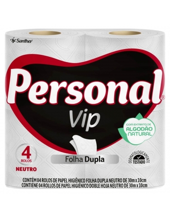 PAPEL HIG. PERSONAL VIP F.DUPLA NEUTRO C/4 ROLOS