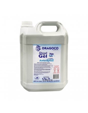 Álcool em Gel Antiséptico 70% 5L - DRAGOCO