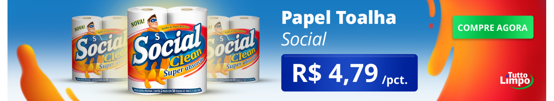 Papel Toalha Social - R$4,79